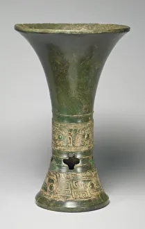 Beaker, Shang dynasty ( about 1600-1046 BC ). Creator: Unknown Beaker, Shang dynasty ( about 1600-1046 BC ). Creator: Unknown