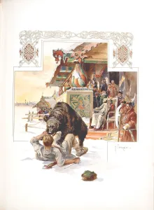 Bear baiting. Illustration for The Grand Ducal, Tsarist and Imperial Hunting in Russia by N Bear baiting. Illustration for The Grand Ducal, Tsarist and Imperial Hunting in Russia by N