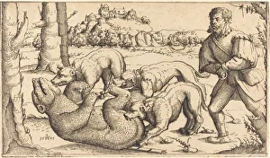 Hirschvogel Augustin Gallery: Bear Hunt, 1545. Creator: Augustin Hirschvogel