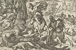 Images Dated 28th October 2020: Bear Hunt, from Hunting Scenes VI, 1609. Creator: Antonio Tempesta