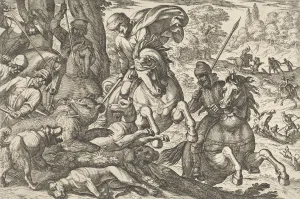 Images Dated 28th October 2020: Bear Hunt, from Hunting Scenes VI, 1609. Creator: Antonio Tempesta
