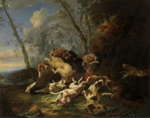 Biting Prints: Bear Hunt, mid-late 17th century. Creator: Carl Borromaus Andreas Ruthart