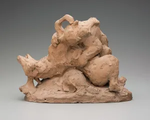 Attack Prints: Bear Overpowering a Deer, between 1830 and 1838. Creator: Antoine-Louis Barye