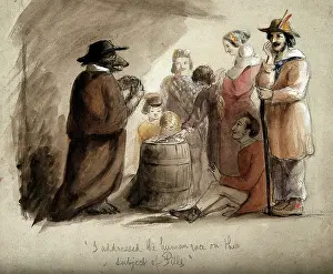 Saxony Prints: A bear wearing a hat and a cloak