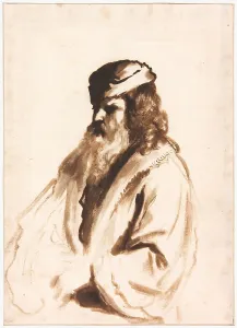 Eeckhout Gerbrand Van Den Prints: A Bearded Figure Wearing a Turban and Fur Coat