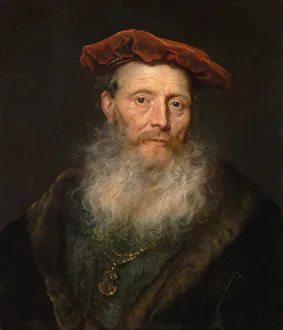 Velvet Prints: Bearded Man with a Velvet Cap, 1645. Creator: Govaert Flinck