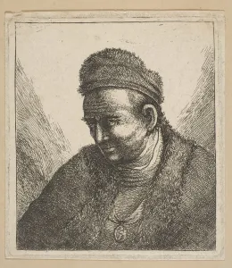 Beardless Man in Fur Cloak and Cap: Bust, second half 18th century Beardless Man in Fur Cloak and Cap: Bust, second half 18th century