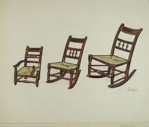 Rocking Chair Prints: The Three Bear's Chairs, c. 1937. Creator: Florence Truelson