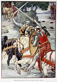 Single Combat Prints: Beaumains Wins the Fight at the Ford, 1911