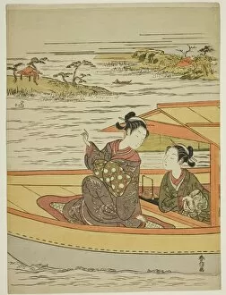 Two Beauties in a Boat, c. 1768. Creator: Suzuki Harunobu