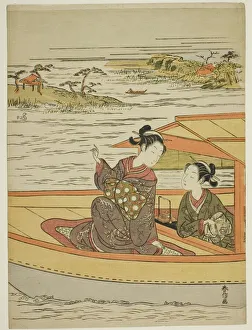 River Boat Prints: Two Beauties in a Boat, c. 1768. Creator: Suzuki Harunobu