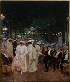 Promenading Prints: Beauties of the night, 1905. Creator: Jean Beraud