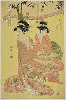 Beauties Parodying the Seven Sages - A Selection of Younger Courtesans... c. 1793. Creator: Hosoda Eishi