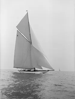 Charles Ernest Collection: The beautiful 15 Metre class sailing yacht Paula III, 1913. Creator: Kirk & Sons of Cowes
