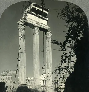 The Beautiful Columns of the Temple of Castor and Pollux, the Forum, Rome, Italy, c1930s