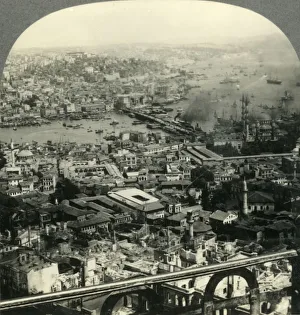 Strait Prints: Beautiful Istanbul, a City of Two Continents - Asia in Distance to the Northeast (Right)