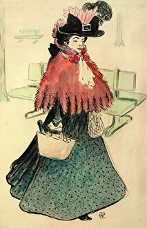 Collection De David E Collection: The Beautiful Jewess Goes Shopping. Le Rire magazine, 1896. Creator: Hermann-Paul