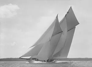 Gaff Rig Collection: The beautiful schooner Meteor IV, 1911. Creator: Kirk & Sons of Cowes