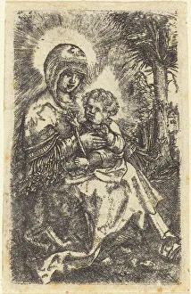 The Beautiful Virgin of Ratisbon in a Landscape, c. 1519/1520. Creator: Albrecht Altdorfer. The Beautiful Virgin of Ratisbon in a Landscape, c. 1519/1520. Creator: Albrecht Altdorfer