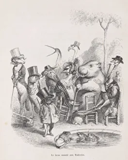 J J Grandville Prints: The Beautiful World of the Tuileries from Scenes from the Private and Public Life o