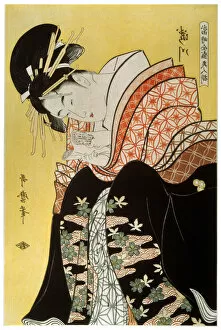 Beauty Collection: Beauty Takigawa from the Tea-house Ogi, late 18th or early 19th century. Artist: Kitagawa Utamaro