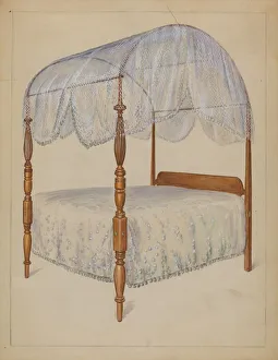 Double Bed Prints: Bed, 1935 / 1942. Creator: Bernard Gussow