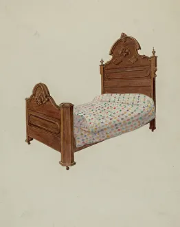 Caster Prints: Bed, c. 1937. Creator: Dana Bartlett
