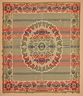 Designs Prints: Bed Cover (Coverlet), about 1860. Creator: Unknown