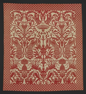 Intricately Prints: Bed Cover (Coverlet), about 1880. Creator: Unknown