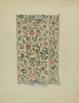 Mary Berner Prints: Bed Hanging, c. 1936. Creator: Mary Berner