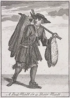 Marcellus Laroon Prints: A Bed Matt or a Door Matt, Cries of London, (c1688?)