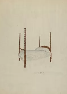 Bedclothes Gallery: Bed, Four Poster, 1939. Creator: Arthur P. Reynolds