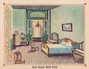 North And Central America Collection: Bed-Room With Bath - Hotel Florida - Havana - Cuba, c1910