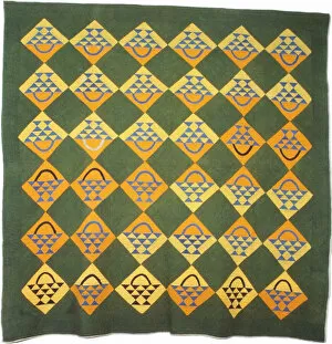 Bedding Gallery: Bedcover (Basket Pattern Quilt), Southern Illinois, 1861