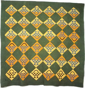 Patchwork Gallery: Bedcover (Basket Pattern Quilt), Southern Illinois, 1861