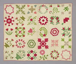 Bedcover (Bride's Album Quilt), United States, c. 1850/60. Creator: Fanny Lovejoy