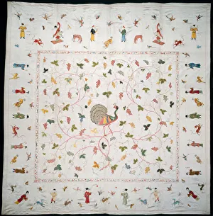 Bedclothes Gallery: Bedcover, China, Qing dynasty (1644-1911), 1750 / 1800. Creator: Unknown