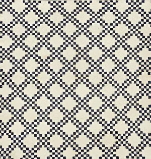 Cotton Plain Weave Prints: Bedcover (Double Irish Chain), United States, c. 1850. Creator: Unknown