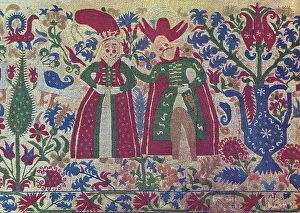 Linen Plain Weave Prints: Bedcover, Greece, 1700/1900. Creator: Unknown