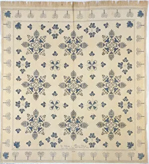 Cross Stitch Gallery: Bedcover, New York, 1854. Creator: Unknown