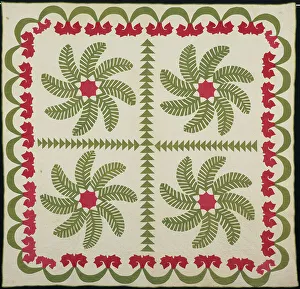 Cotton Plain Weave Prints: Bedcover (Princess Feather or Ostrich Plume Quilt)
