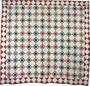 Cotton Plain Weave Prints: Bedcover (Star Pattern), United States, c. 1870/80. Creator: Unknown