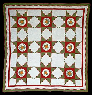 Star Motif Prints: Bedcover (Sunburst or Feathered Edged Star Quilt)