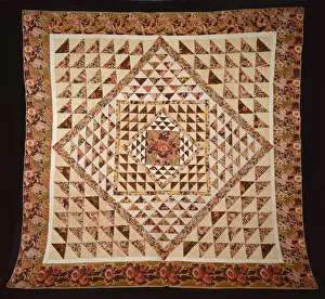 Patchwork Gallery: Bedcover, United States, 1820 / 50. Creator: Unknown