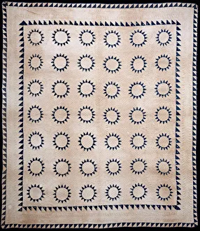 Circle Motif Prints: Bedcover, United States, 1849. Creator: Unknown