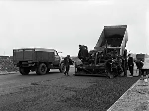 Road Building Prints: A Bedford A3S tipper on the site of Manvers coal prep plant, South Yorkshire, 1955