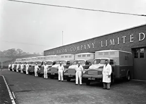 Bedford delivery lorries at the Danish Bacon Co, Kilnhurst, South Yorkshire, 1957