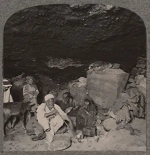 Cave Dweller Prints: Bedouin cave-dwellers in their caves, c1900