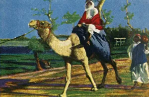 Bedoween Prints: Bedouin riding a camel, Egypt, c1928. Creator: Unknown