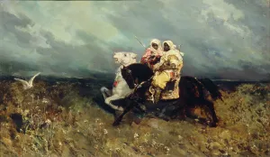 Bedouins Prints: Bedouins. Artist: Kotarbinsky, Vasilii (Wilhelm) Alexandrovich (1849-1921)